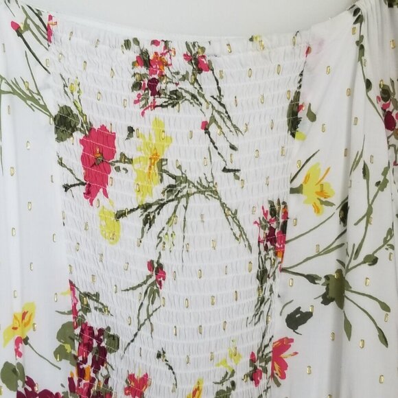 Women's Floral Fairy Boho Cottagecore Peasant Tiered Midi Dress Plus Curvy Sz16 - Picture 4 of 16